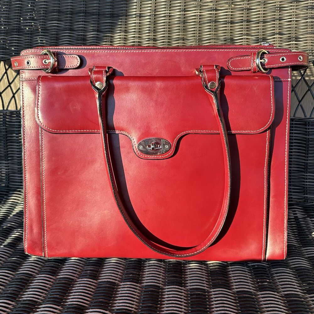 Mcklein Winnetka Laptop Bag Work Bag Briefcase‎ Red Classic